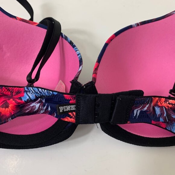 PINK Wear Everywhere Lightly Lined Tropical Print Bra - Size 34C - Picture 4 of 6